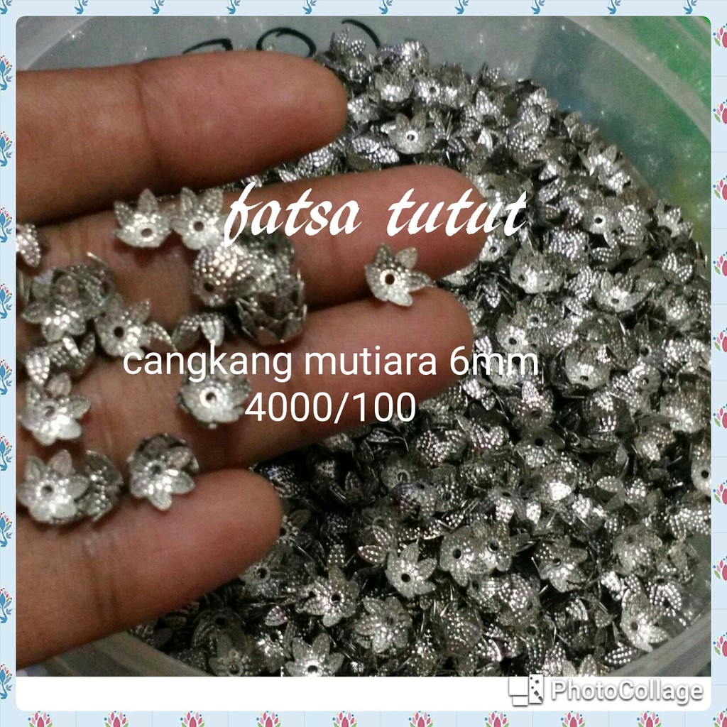 Cangkang Mutiara 6mm Silver