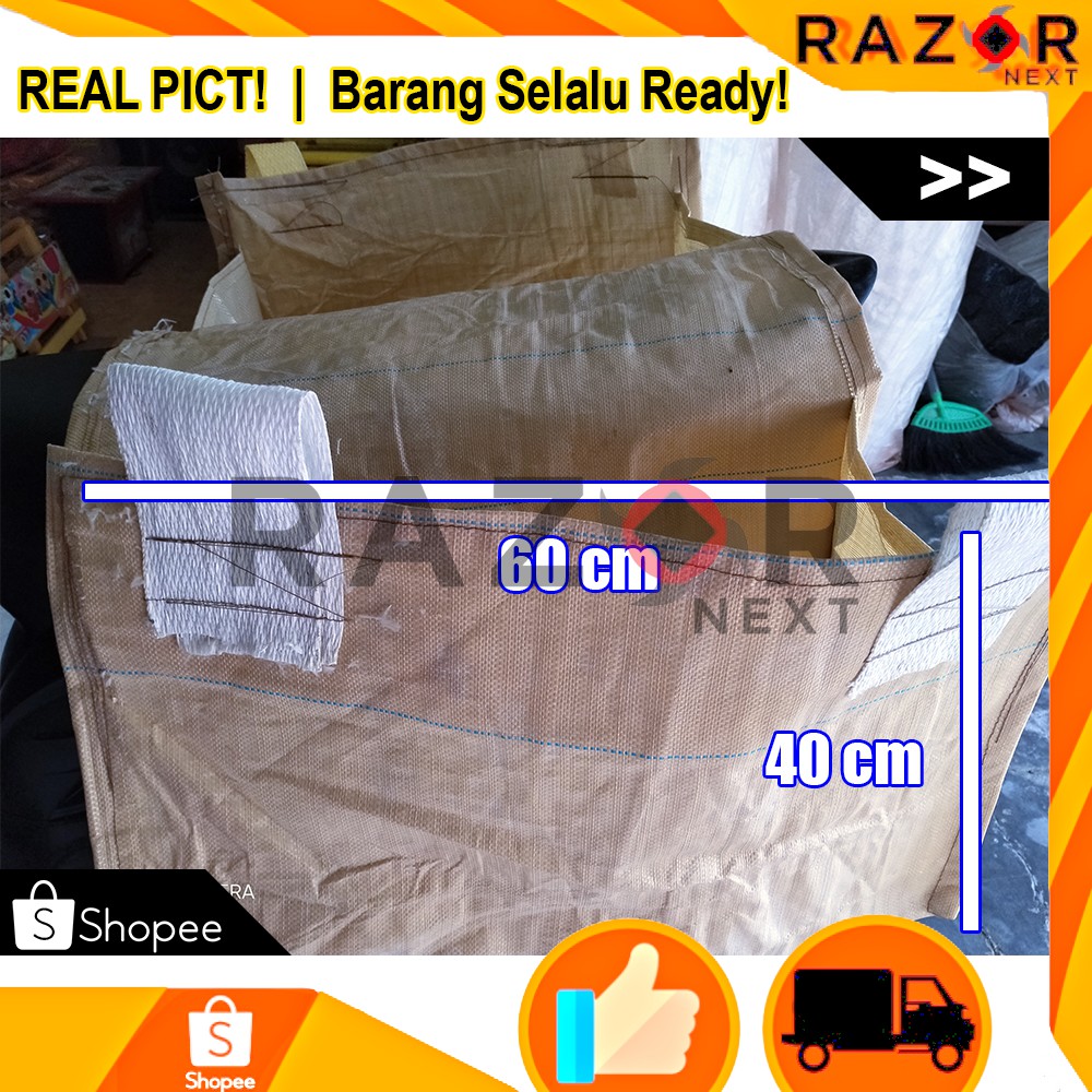 Tas Kurir | Tas Motor | Tas Obrok | Tas Ronjot | Kain Sak Plastik Kuat Awet Ukuran 75 x 60 x 40 cm