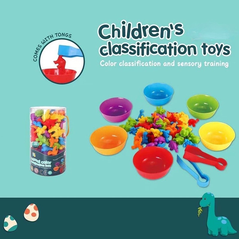 1 Set Mainan Edukasi Dini Bayi / Anak Model Hewan Bahan Karet Lembut