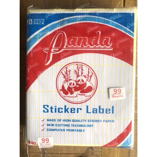 

[1 DOS 25 PACK] STICKER LABEL NO.99 PANDA , SELD ADHESIVE LABELS , LABEL PANDA NO.99 ,LABEL CORRECTION , LABEL TEMPEL