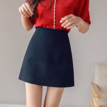 [Premium] Korean Mini Skirt A-Line Plain Rok Pendek 7274 (S/M/L)