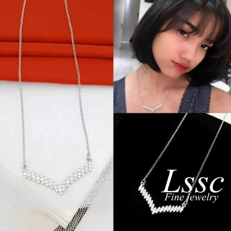 Kalung Fuji Mata Berlian Permata Kalung Titanium Wanita Anti Karat Lapis Emas 18K Perhiasan Aksesoris Fashion