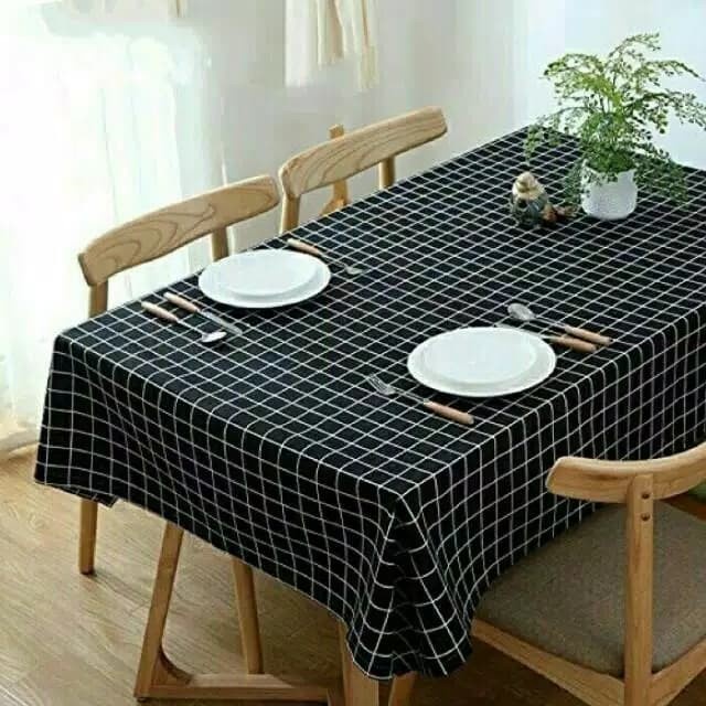 Taplak Meja Makan - Taplak Meja Makan Tablecloth Kotak 4 Kursi