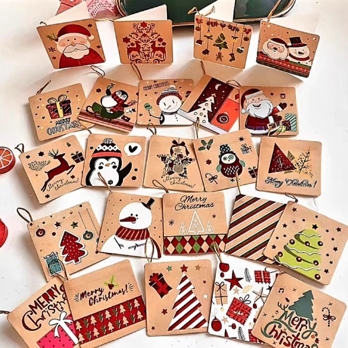 Kartu Natal Kecil 216 pcs Merry Christmas Card Hang Tag Kartu Ucapan GROSIR Kartu Natal Mini MURAH