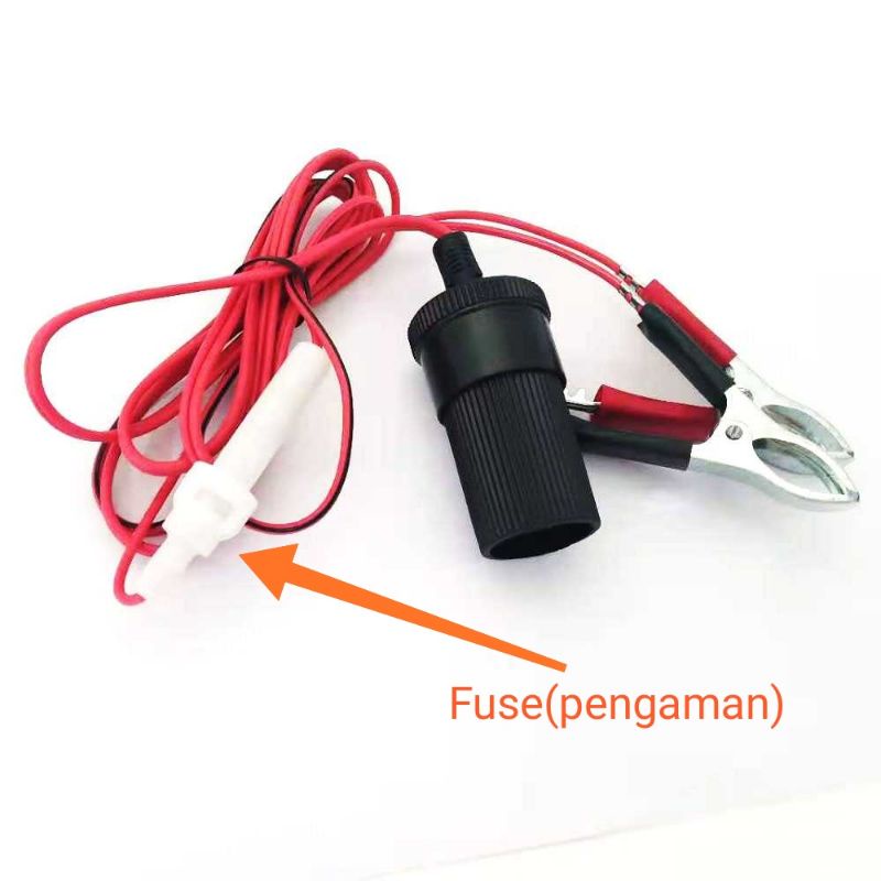 Clip on dari aki ke socket 12v mobil