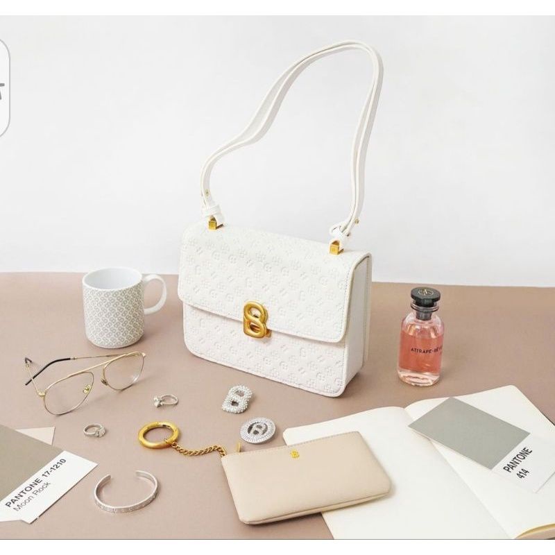 AUDREY MONOGRAM BAG BUTTONSCARVES