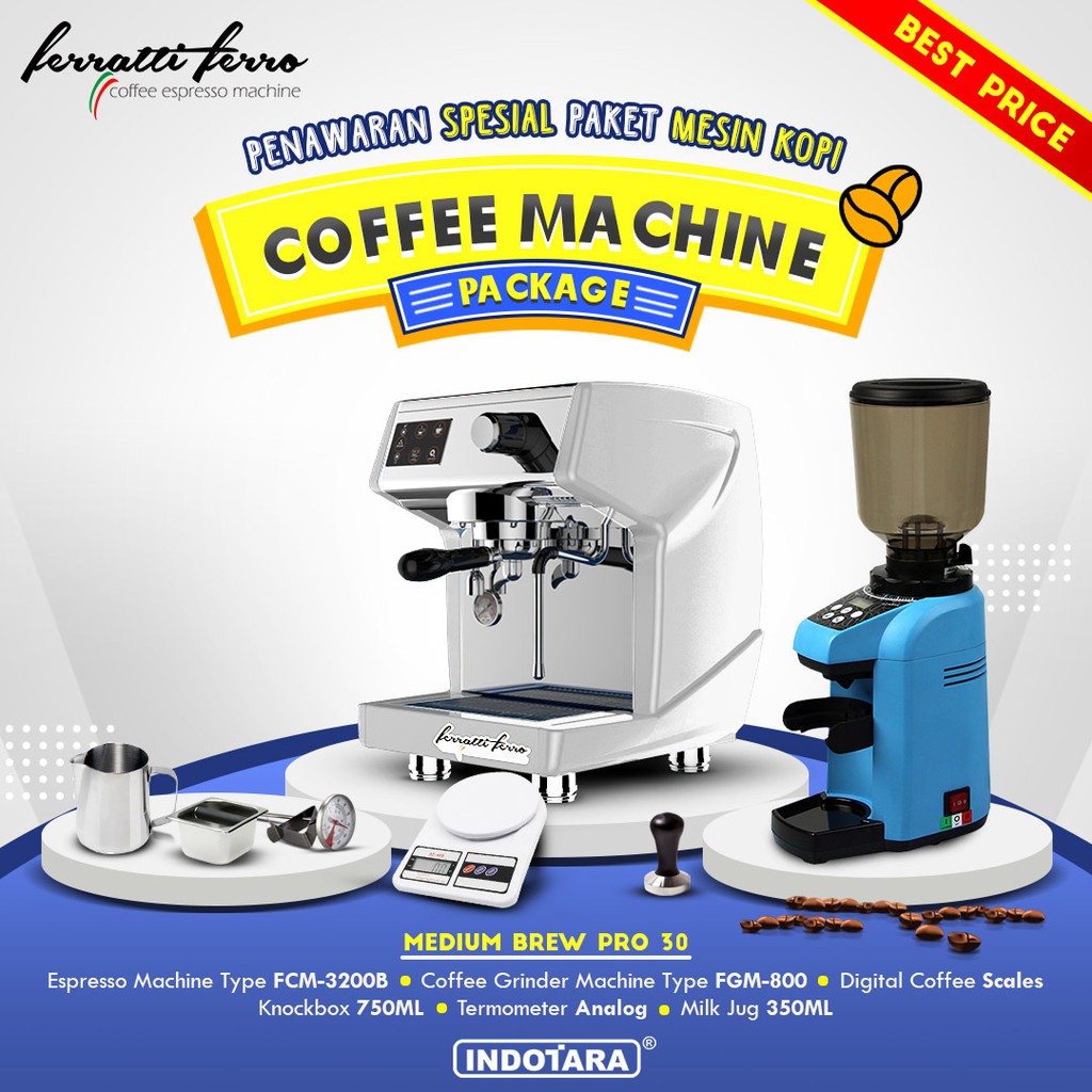 Paket mesin kopi Espresso Medium Brew Pro 28 - 29 - 30