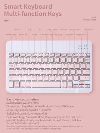 Keyboard Wireless Bluetooth 2.4ghz 10 "Rechargeable Untuk