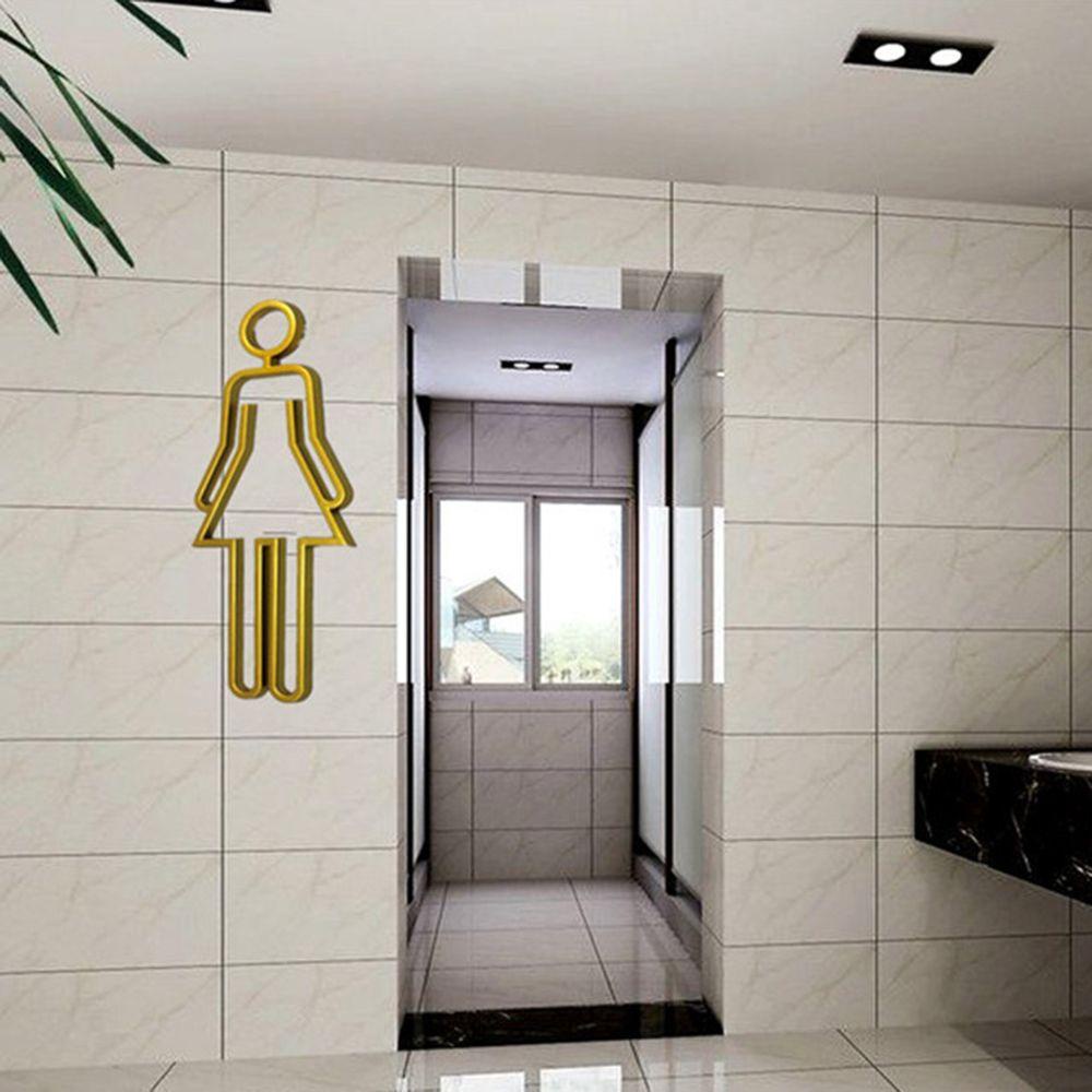 Plakat Tanda Pintu WC Toilet Simbol QUINTON 3D Untuk Hotel / Kantor / Rumah