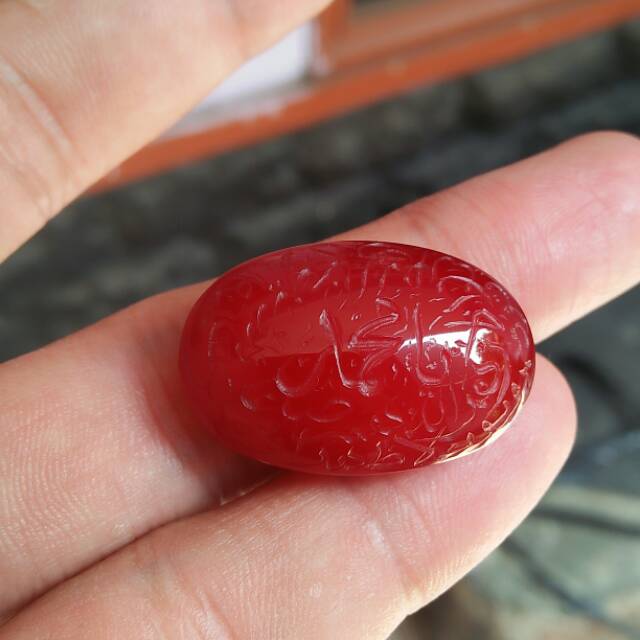 Akik Yaman Ahmar ukiran Shalawat