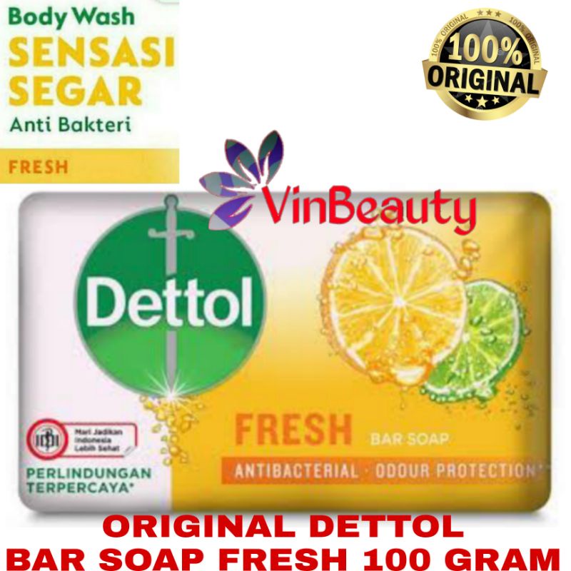 ORIGINAL DETTOL BAR SOAP FRESH 100 G / SABUN MANDI BATANG DETTOL FRESH 100 GRAM