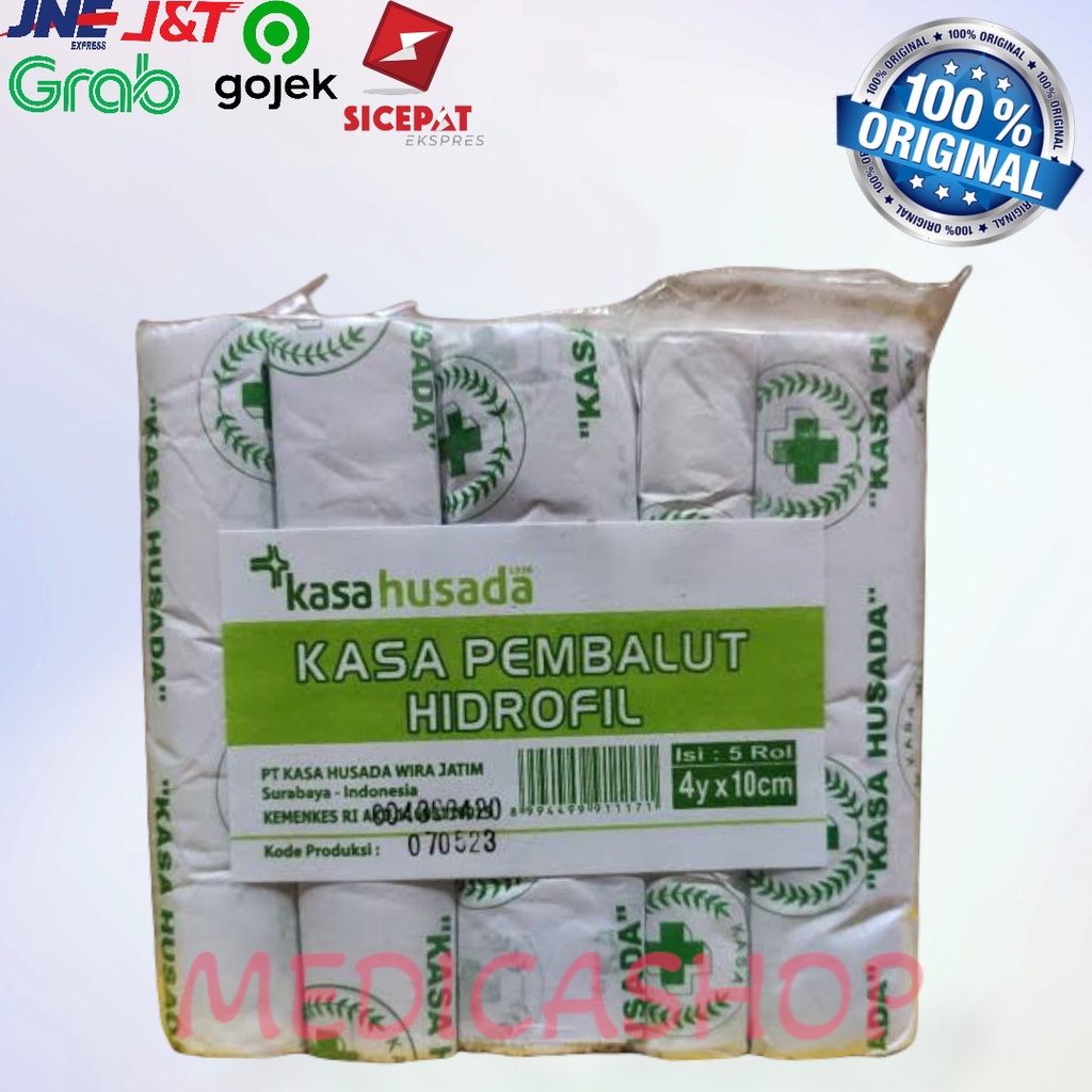 KASA PEMBALUT HIDROFIL 4x10cm 5's Husada