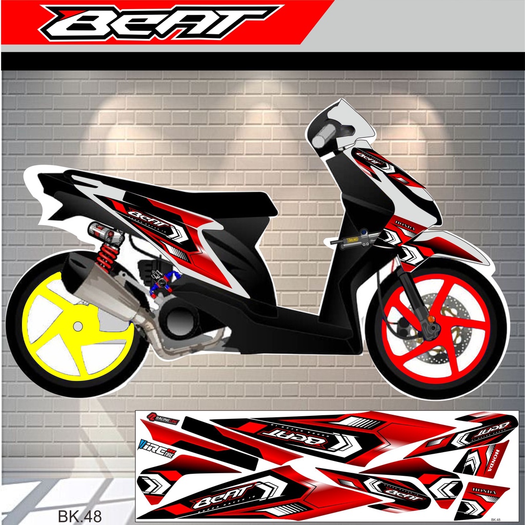 STRIPING STIKER HONDA BEAT KARBU VARIASI RACING BIKIN KEREN MOTOR ANDA #honda BEAT KARBU STIKER #hon