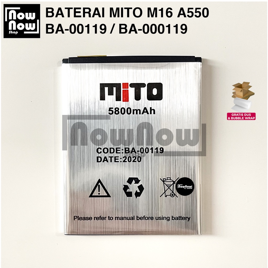 Baterai Mito M16 A550 BA-000119 Original Double Power Batre Batrai HP BA-00119 BA00119 BA000119