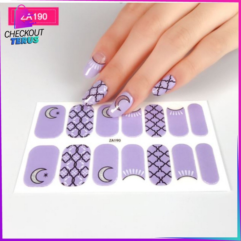 CT K54 Stiker Kuku Wanita Korea Waterproof Sticker Kuku Fashion Wanita Anti Air Nail Art Sticker Cantik