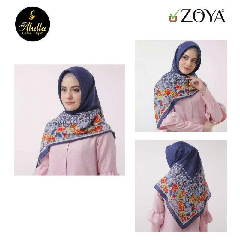 Zoya Sanaz Scarf - Kerudung Segiempat Motif - Hijab Murah