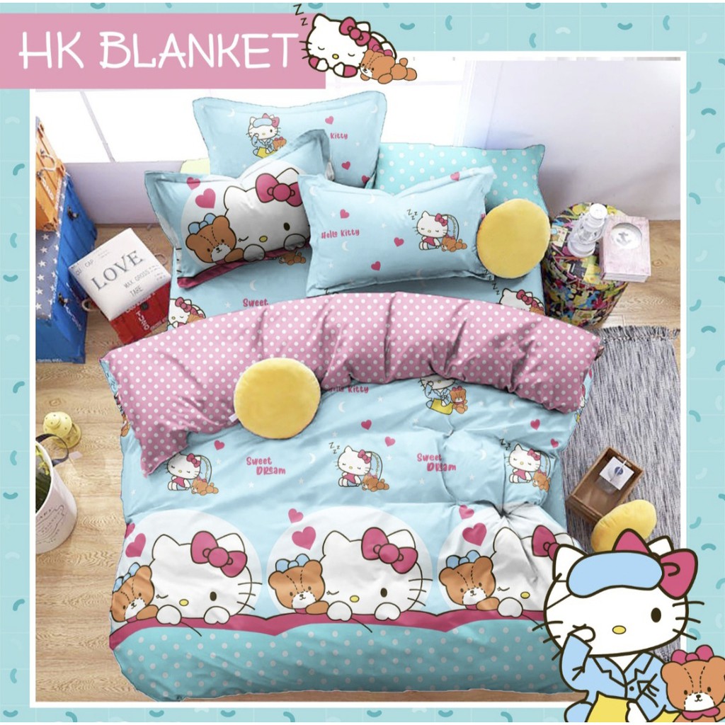 Sprei Star Katun Motif Hello Kitty Blanket / HK Blanket - (Bahan Nyaman, Lembut dan Tidak Berbulu)