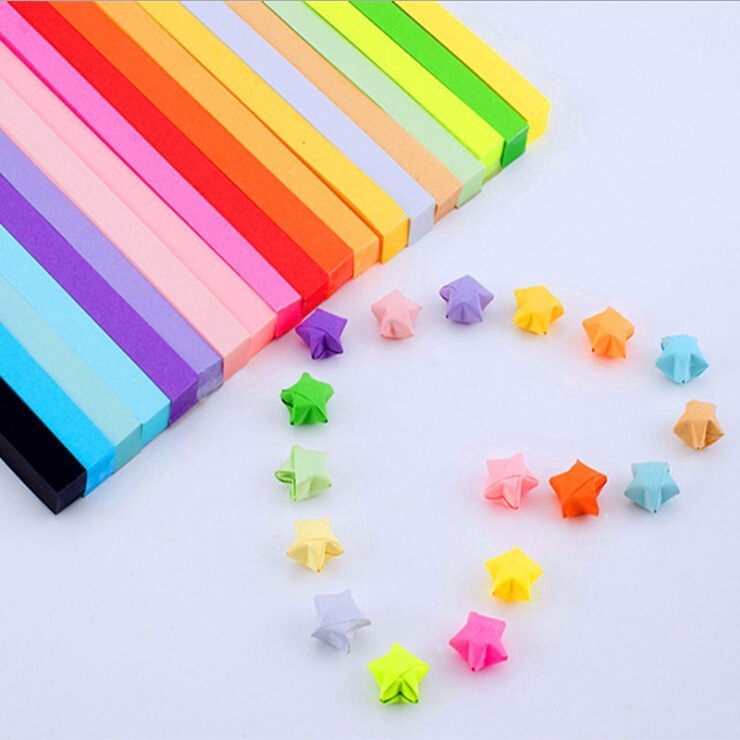 10 Colors 85 Pcs Lucky Star Craft Paper Origami Paper Strips Quilling Paper