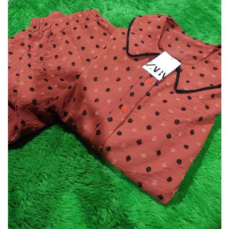 WDAqifa Fashion SetCel Setelan Celana Cringkle Rubi TwoTone Original Zara Ready Bata