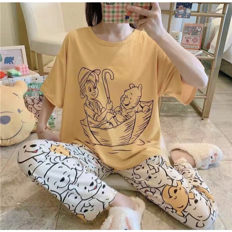 PIYAMA KAOS SPANDEX SETELAN CELANA PANJANG MOTIF 2XL BEST SELLER BAJU TIDUR REMAJA CUTE BEST SELLER