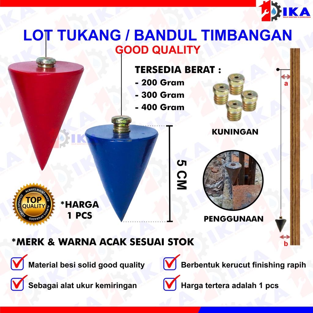 LOT TUKANG TIMBANGAN BESI 200 300 400 GRAM  / PELURU BANGUNAN ALAT UKUR BERAT AKURAT BANDUL