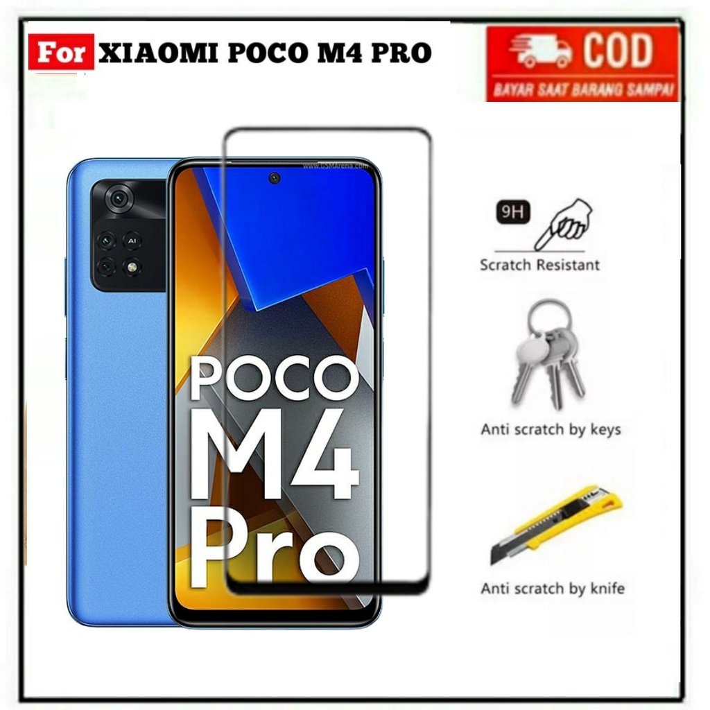 2IN1 TEMPERED GLASS POCO M4 PRO TG LAYAR ANTIGORES KACA FULL COVER