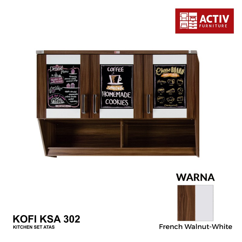 Activ Kitchen Set 3 Pintu Minimalis / Rak Atas Dapur Cafe / KOFI KSA 302