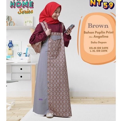 PROMO NIBRAS TEEN NT 59 BROWN SET SETELAN ATASAN ROK PANJANG ANAK PEREMPUAN TANGGUNG REMAJA BAJU BUS