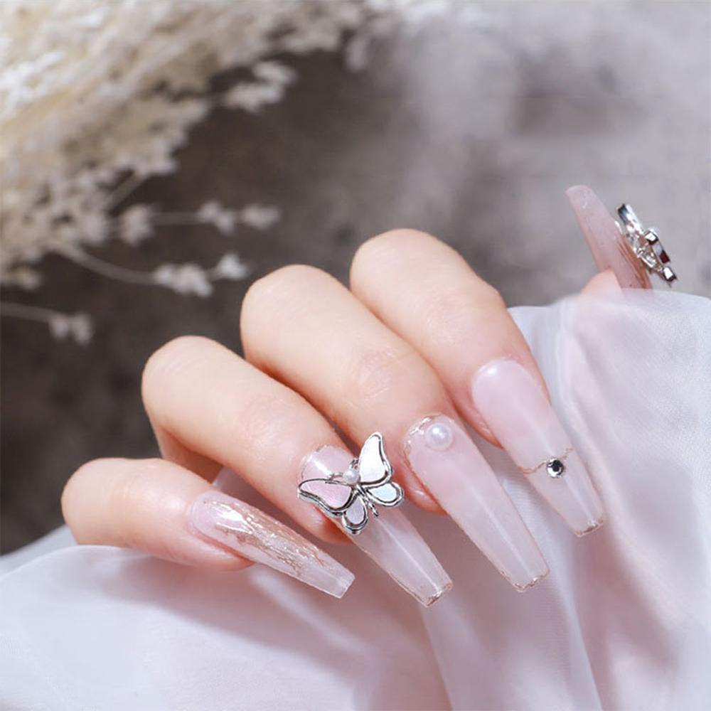 Mxbeauty Kupu-Kupu Kuku Berlian Imitasi Warna-Warni Paduan Pesona Fritillary Shiny Nail Aksesoris DIY Nail Art