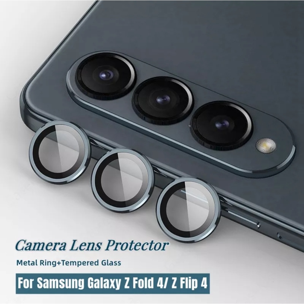 METAL RING TEMPERED GLASS Camera Pelindung Kamera Samsung Z FOLD 4 Z FLIP 4