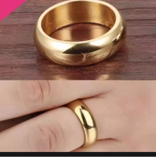 Cincin polos gold kawin titanium dapat 2