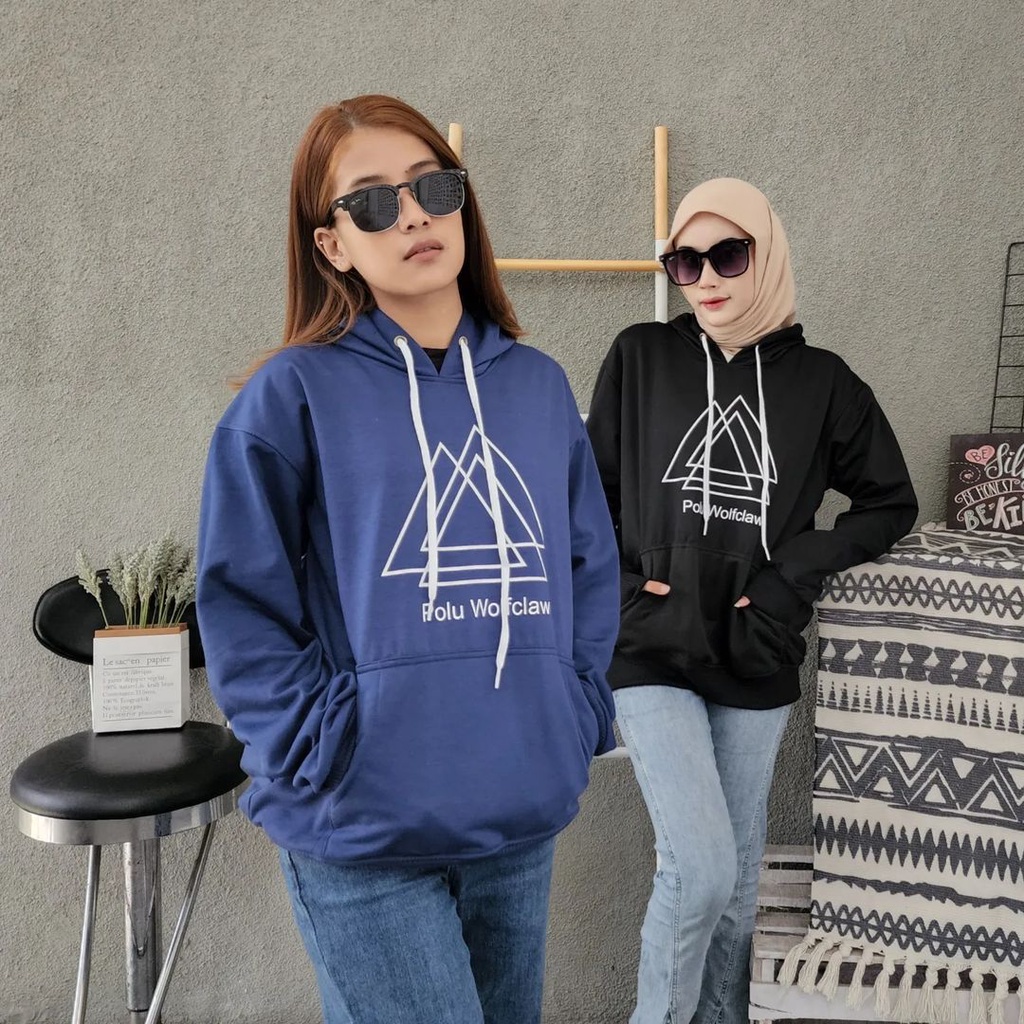 Zanah Style Wanita Terbaru Polu Triangle Hoodie Bahan Pleece Korean Style