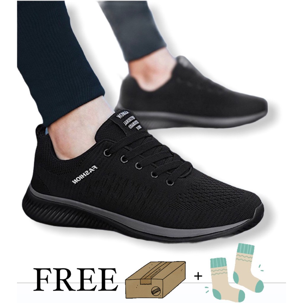 1001 IMPORT SEPATU SNEAKERS PRIA SPORT WOVEN + BOX DAN KAOS KAKI