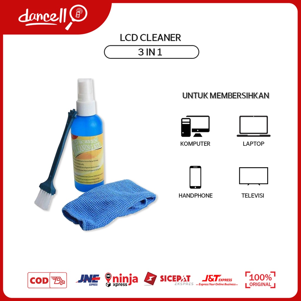 LCD CLEANER 3 IN 1 PEMBERSIH LAYAR LCD KOMPUTER LAPTOP HP MURAH