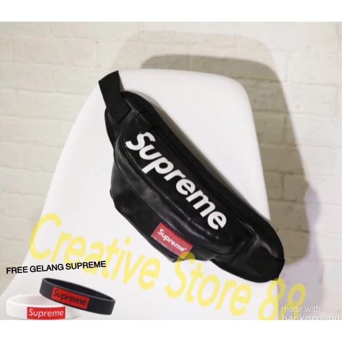 Tas supreme kulit hitam polos