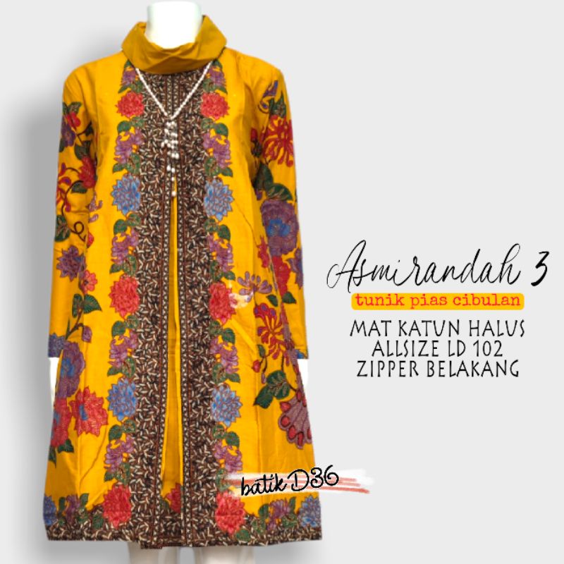 Tunik bahan katun premium halus cibulan atasan baju batik seragam seragaman kekinian kerja kantor muslim cantik ayu jahitan bagus