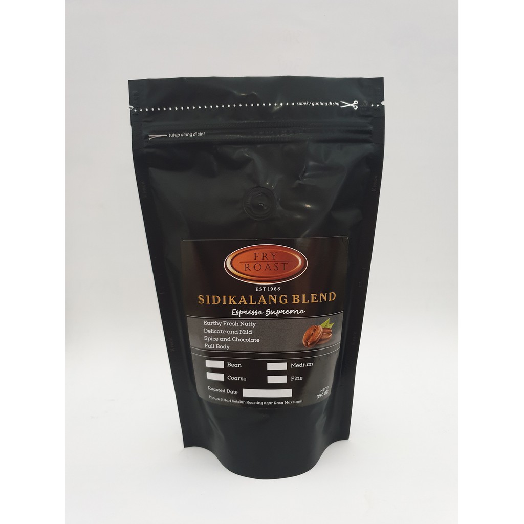 

KOPI SIDIKALANG BLEND ESPRESSO SUPREMO 250 GRAM (BIJI/BUBUK)