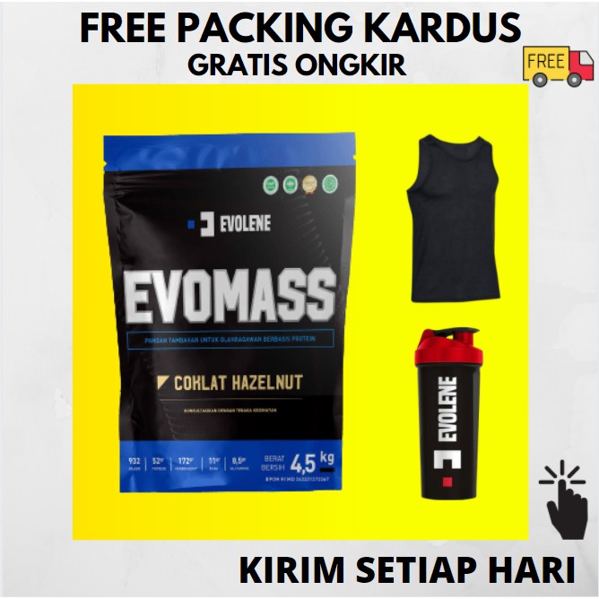 EVO MASS 4,5 KG EVOLENE SUSU PROTEIN EVOMASS  10LBS 10 LBS EVOMAS COKLAT MAS GAINER 4.5KG ORIGINAL EVOLIN EVOLINE EPOLENE EPOLINE HAZELNUT EVOMASS LB SUPLEMEN FITNESS GYM SUPPLEMENT VANILA VANILLA ICE CREAM GAINER PENAMBAH BERAT BADAN PENGGEMUK