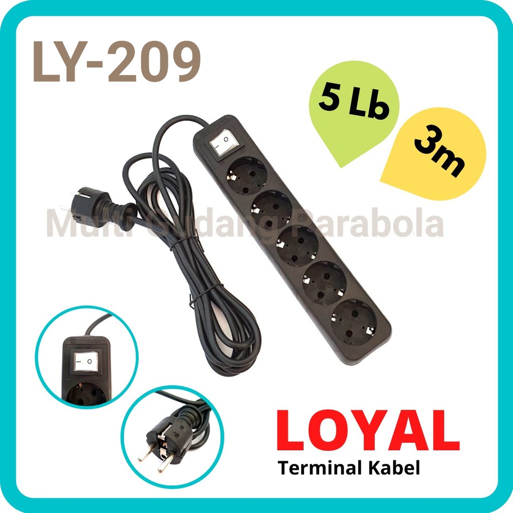 Terminal Stop kontak 5 lb plus Kabel 3 Meter Loyal Osaka LY 209 SNI