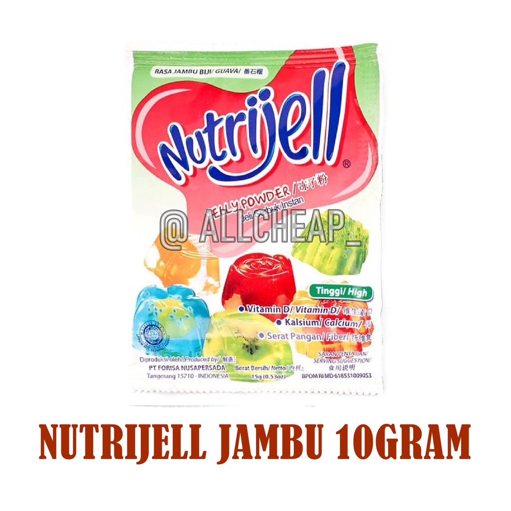 Nutrijell agar&quot; Jelly Powder Nutrijel ekonomis Rasa jambu guava 10 gr