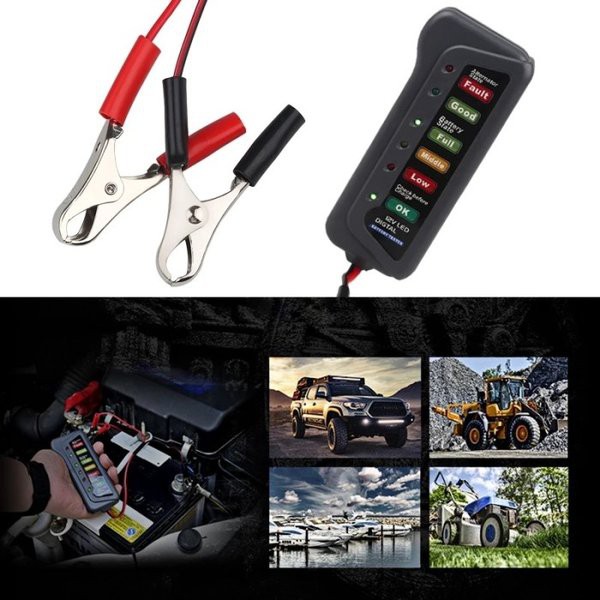 Tester Baterai Aki Mobil Motor Digital 12V 6 LED Accurate Quality