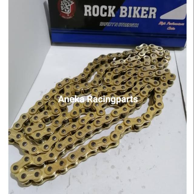 Rantai emas rock biker 428 140 crf klx byson cbr fu dll rantai gold klx crf fu ninja cbr r15 dll