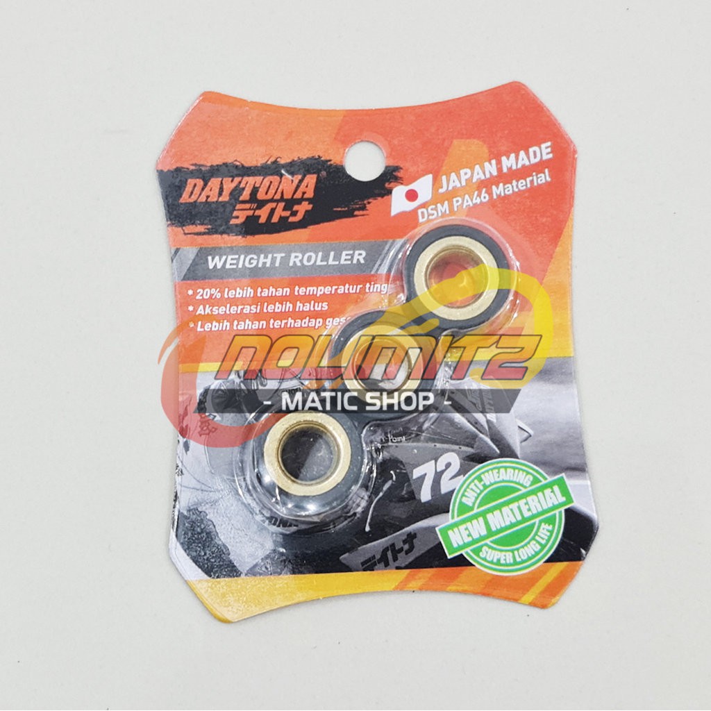 Roller Racing Daytona Japan Black Teflon 12gr NMAX Aerox 155 Lexi Xeon Mio M3 GT Fino Fazzio