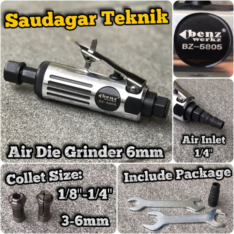 Air Die Grinder 3mm - 6mm Mesin Gerinda angin Tunner 3 mm -6 mm Benz