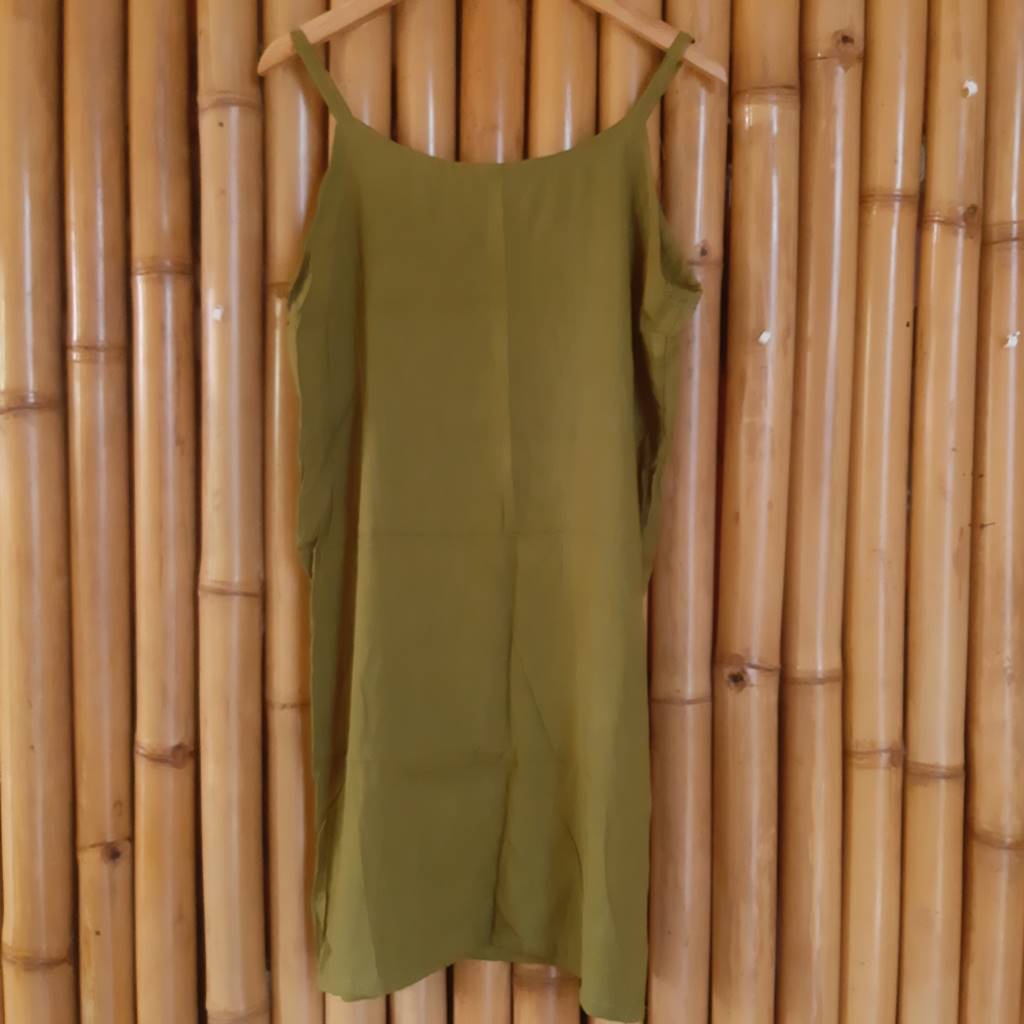 Daster Narini Bali Polos Tali Satu Adem dan Lembut-Light Green