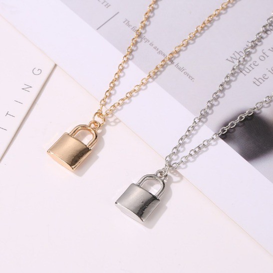 [BISA COD] Kalung Wanita Gembok Kunci Kalung Rantai Necklace Kalung Titanium Fashion Wanita