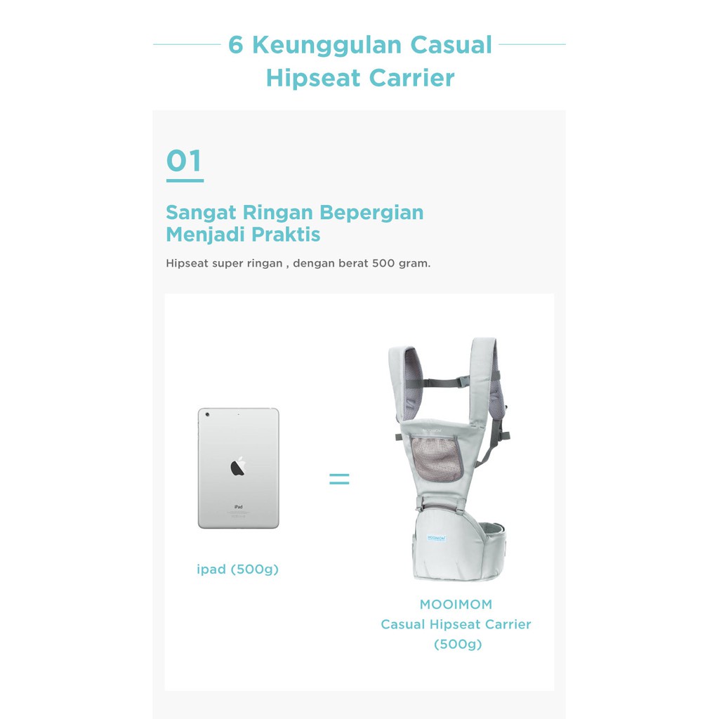 MOOIMOM - Casual Hipseat Carrier Gendongan Bayi