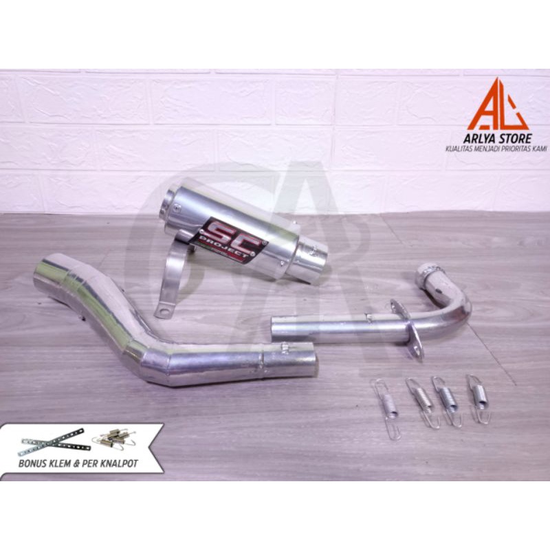 KNALPOT RACING MIO J-MIO M3-MIO SOUL GT-MIO Z SC PROJECT FULL CROME