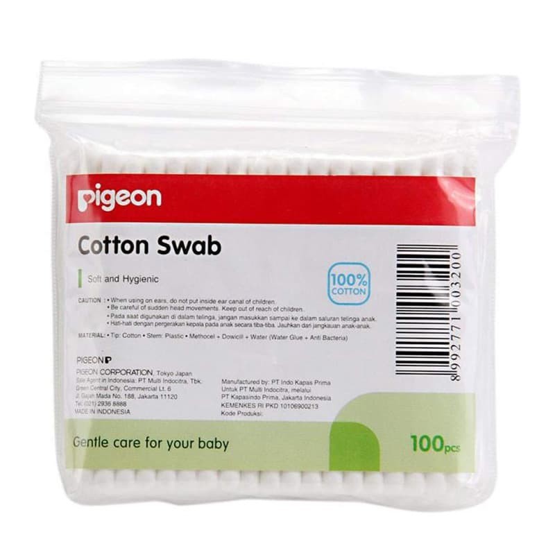 PIGEON Cotton Swab 100s Small Tip / Swab Buds 100s | Cotton Bud Korek - Kuping Bayi