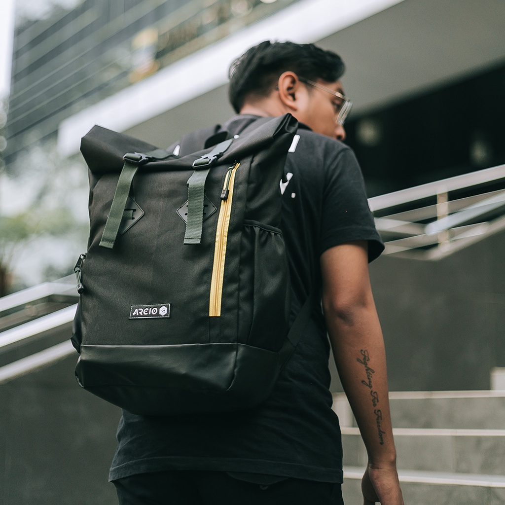 Xcloud x Arcio Tas Ransel Casual Pria Logan Black (FREE RAINCOVER)